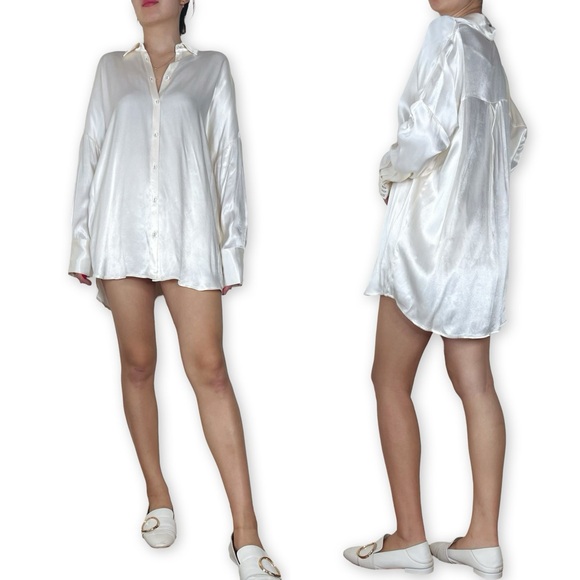 DISSH Simone Pearl Satin Shirt Size 8 - Picture 8 of 16